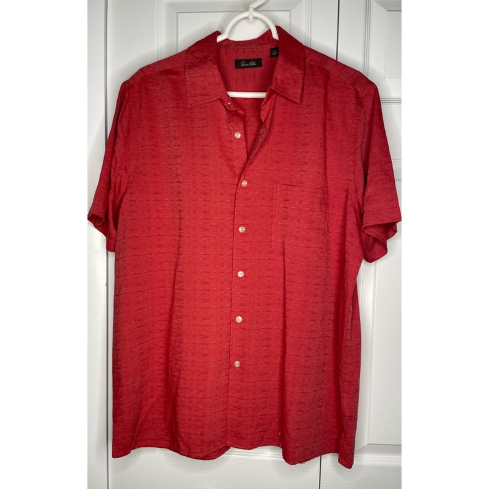 Men's Tasso Elba Button Down Shirt /Size L/Burnt Orange